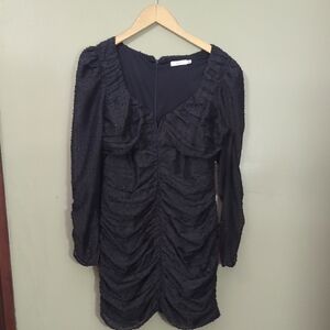 Elegant Black Ruched Dress